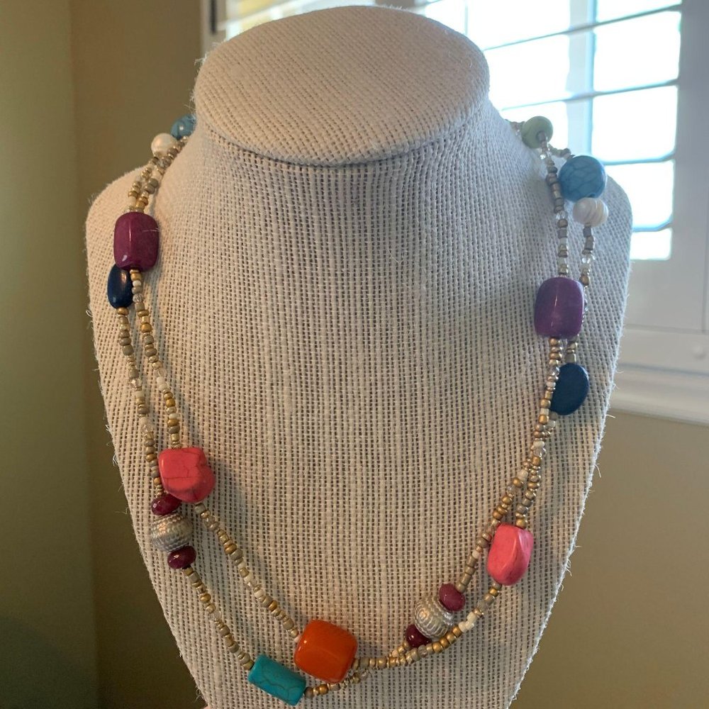 Chico’s NWT Necklace Multi Color Stones 17″